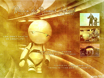 Marvin, robot, scifi, hitchhikers guide to the galaxy, movie, humor, manic depressive HD wallpaper