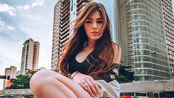 Model Outdoors Buildings View, girls, model HD wallpaper