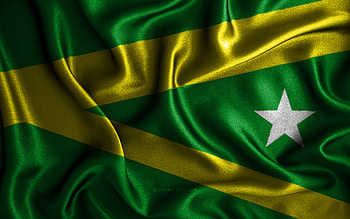 Maraba flag, , silk wavy flags, brazilian cities, Day of Maraba, Flag of Maraba, fabric flags, 3D art, Maraba, cities of Brazil, Maraba 3D flag HD wallpaper