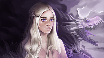 Daenerys Targayen With Dragons Artwork , daenerys-targaryen, game-of-thrones, tv-shows, artwork, artist, digital-art, deviantart, dragon HD wallpaper