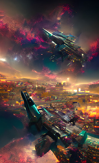 Future space ship, atmosphere, sky HD phone wallpaper