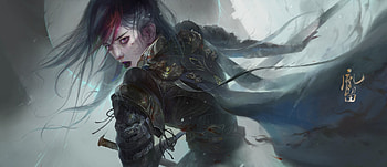 Warrior girl, black, tea me, fantasy, girl, teame, war, dark, warrior HD wallpaper