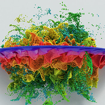 Multicolored, Motley, 3D, Plexus, Balls, Chaos HD phone wallpaper