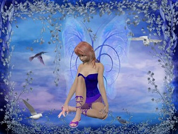Fairy, birds, abstract, fantasy HD wallpaper