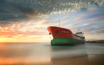 Zelek Star, , sunset, cargo ships, LKW, cargo transport, General Cargo, vessels, aground ship HD wallpaper