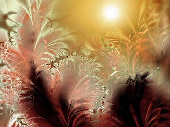 Goldswept, fractal, plants, sun HD wallpaper