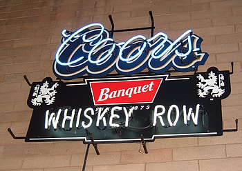 Whiskey Row, bar, neon sign HD wallpaper