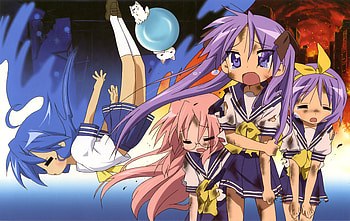Lucky Star, tsukasa, kagami, miyuki, konata HD wallpaper