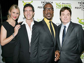 CAMERON DIAZ,ANTONIO BANDERAS,EDDIE MURPHY,AND MIKE MYERS, movies, action, entertainments, usa HD wallpaper