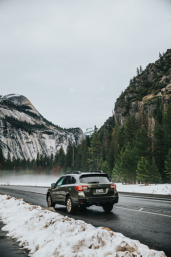 Mountains, Snow, Cars, Road, Car, Suv, Machine, Grey HD phone wallpaper