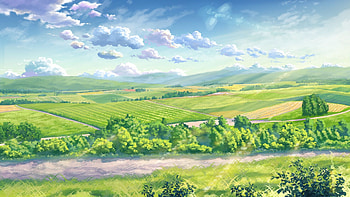 Green Anime Landscape . Anime scenery, Waterfall scenery, Anime Spring Scenery HD wallpaper