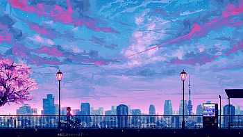 Cartoon Skyline, Travels, Scenery, Anime HD wallpaper