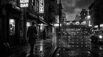 Noir November 2026 — Calendar, November 2026 Calendar HD wallpaper