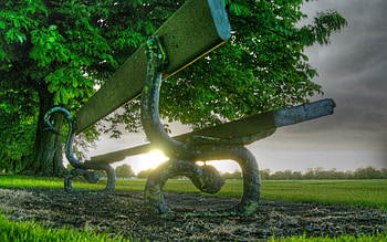 Garden Bench at Sunrice, wds, garden bench, bank, valice, ken HD wallpaper