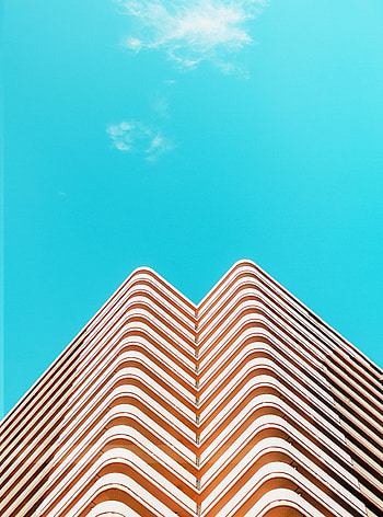 Sky, Architecture, Clouds, Building, Minimalism, Facade HD phone wallpaper