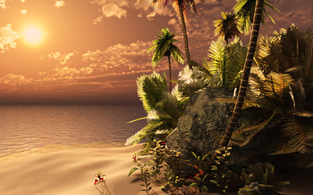 Paradise, palm tree, Summer, Sea, Beach, Fantastic HD wallpaper