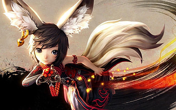 Lyn, animal, cg, game, fight, girl HD wallpaper
