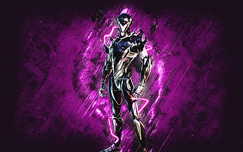 Fortnite Trespasser Elite Skin, Fortnite, main characters, purple stone background, Trespasser Elite, Fortnite skins, Trespasser Elite Skin, Trespasser Elite Fortnite, Fortnite characters HD wallpaper
