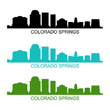 Colorado skyline, Cityscape silhouette, Colorado Springs, White background HD phone wallpaper