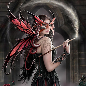 Spellbound, mage, abstract, fantasy, dragon, girl, castle, beauty HD wallpaper