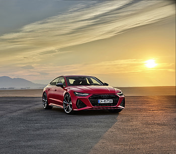 Off-road, car, red Audi RS7 HD wallpaper