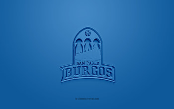 CB San Pablo Burgos, creative 3D logo, blue background, Spanish basketball team, Liga ACB, Burgos, Spain, 3d art, basketball, CB San Pablo Burgos 3d logo HD wallpaper