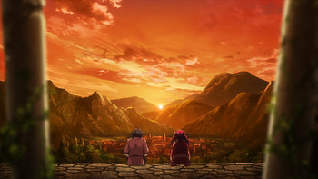 Tsuyokute New Saga — Anime : Sunset Over the Valley, Anime, Tsuyokute New Saga HD wallpaper