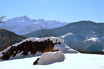 Winter, Nature, Mountains, Snow, Italy, View, Drifts, Clear, I See, Piedmont HD wallpaper