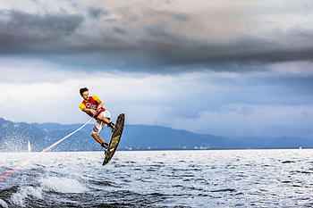 Lake Constance, Wakeboarding HD wallpaper