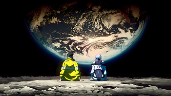 Cyberpunk edgerunners, Cyberpunk: Edgerunners, moon, space HD wallpaper