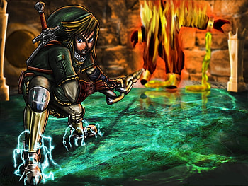 the boss, video game, hook shot, boss, green, nintendo, zelda, link, fire HD wallpaper