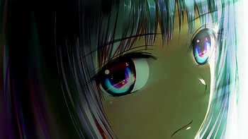 Anime Girl Big Galaxy Eyes, anime-girl, anime, eyes, galaxy HD wallpaper