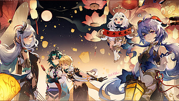 Aether Ganyu Paimon Shenhe Xiao Genshin Impact HD wallpaper