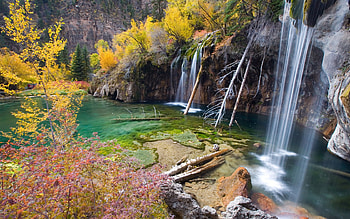 Landscape, Rivers, Autumn, Waterfalls HD wallpaper