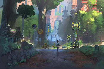 Beyond The Railroad Crossing , anime-girl, anime, artist, artwork, digital-art HD wallpaper