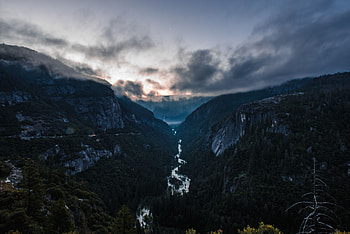 Nature, Rivers, Mountains, Fog, Mainly Cloudy, Overcast HD wallpaper