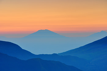 Mountains, landscape, dawn, sunrise, skyline, nature, horizon HD wallpaper