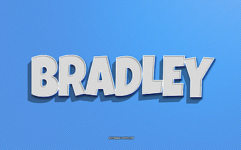 Bradley, blue lines background, with names, Bradley name, male names, Bradley greeting card, line art, with Bradley name HD wallpaper