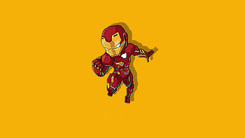 Iron Man Chibbi Minimal , iron-man, superheroes, artist, artwork, digital-art, minimalism, minimalist, artstation HD wallpaper