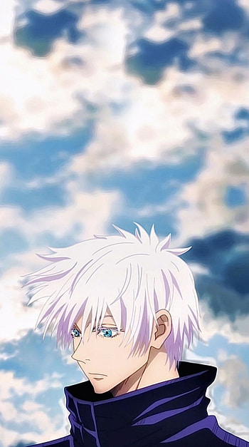 Gojo, cloud, head, white, Blue, suit HD phone wallpaper