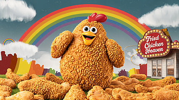 Fried Chicken Heaven: A Vibrant Delight, Fried Chicken, rainbow, food, humor HD wallpaper