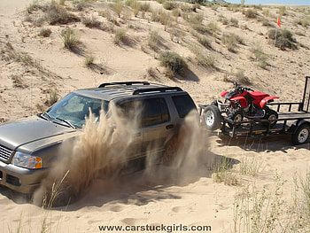 Maybe if I burn up some fuel, sand, truck, trailer, quad HD wallpaper