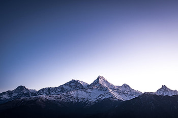Landscape, Nature, Twilight, Snow, Mountain, Vertex, Top, Dusk HD wallpaper