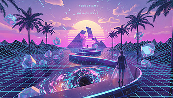 Dreamcore, Vaporwave, Synthwave, Neon, Pyramid HD wallpaper