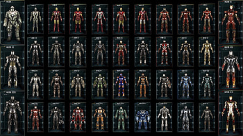All Iron Man Suits, super-heroes, iron-man, movies HD wallpaper