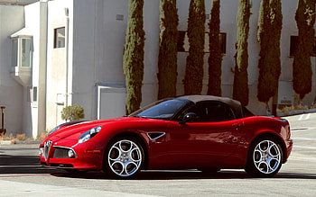 Trees, Alfa Romeo, Cars, Building, Cabriolet HD wallpaper