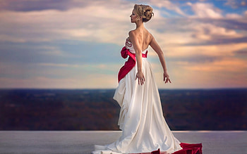 Luxury, white, model, julia altork, red, girl, dress, woman HD wallpaper
