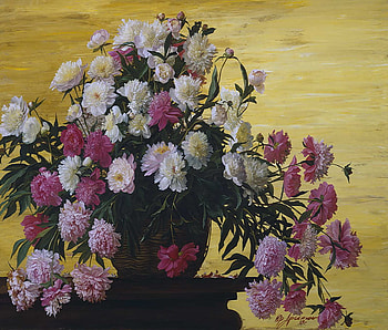 Helen's Basket of Love, basket, painting, love, flowers, friendship, helen, beauty HD wallpaper