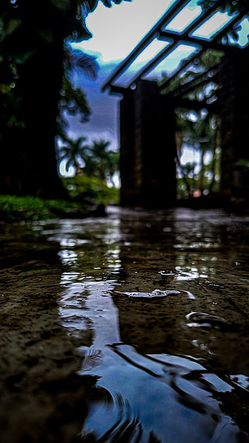 A Rainy Day in the City, puddle, reflection, city, street, water HD phone wallpaper