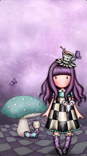 Santoro gorjuss, head, pink, santorogorjuss HD phone wallpaper